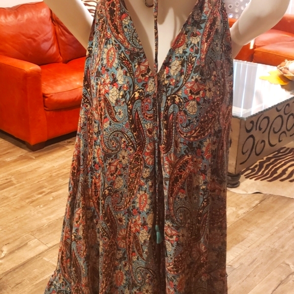 Karma Highway BoHo Silky Tier Maxi Dress OS NWT - Picture 9 of 9